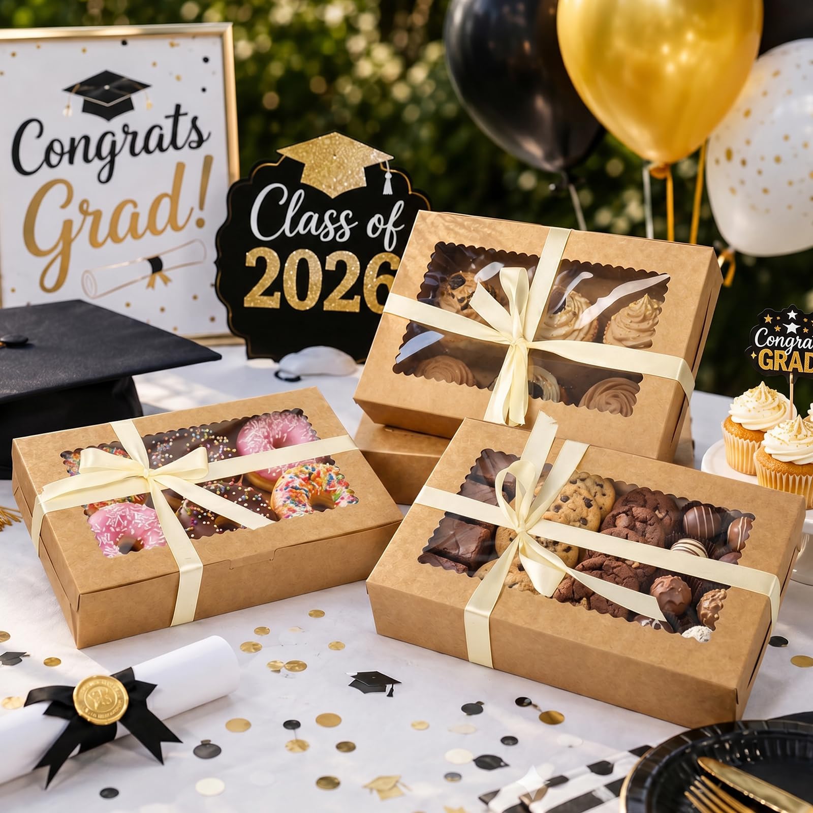 Amazon.com: OAMCEG 48 Pack Cookie Boxes with Window, 12x8x2.5 Inch